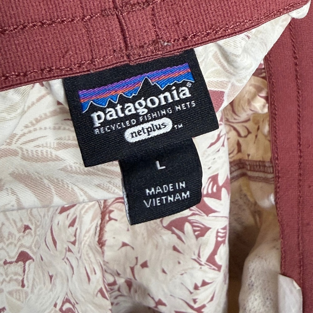Patagonia Baggies 5" Shorts Tropical Floral Tan Unlined Women's Size Large 57059 - Picture 6 of 7